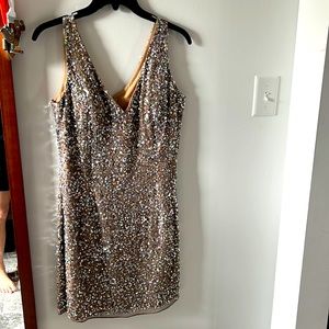 Beaded Champagne Mini Dress